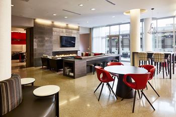 Resident lounge with comfortable, communal seating areas